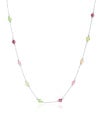 Choker Elos Cristais Coloridos 3 mm Ródio Branco