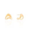 Brinco Argola Orgânica Lisa 1.6 cm Banhado a Ouro 18k