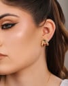 Brinco Argola Orgânica Lisa 1.6 cm Banhado a Ouro 18k
