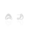 Brinco Argola Orgânica Lisa 1.6 cm Ródio Branco
