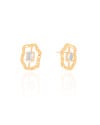 Brinco Orgânico Ponto de Luz Oval Cristal Banhado a Ouro 18K