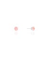 Brinco Ponto de Luz Safira Rosa 5 mm Ródio Branco