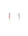 Ear Hook Geométrico Colorido Ródio Branco