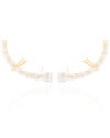 Ear Cuff Pontos de Luz Ovais Cravejado Cristal Banhado a Ouro 18K