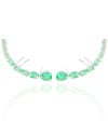 Ear Cuff Pontos de Luz Ovais Turmalina Cravejado Cristal Ródio Branco