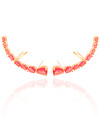 Ear Cuff Pontos de Luz Ovais Rubi Cravejado Cristal Banhado a Ouro 18K
