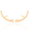 Ear Cuff Pontos de Luz Ovais Morganita Cravejado Cristal Banhado a Ouro 18K