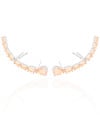 Ear Cuff Pontos de Luz Ovais Morganita Cravejado Cristal Ródio Branco