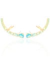 Ear Cuff Pontos de Luz Ovais Topázio Sky Cravejado Cristal Banhado a Ouro 18K