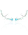 Ear Cuff Pontos de Luz Ovais Topázio Sky Cravejado Cristal Ródio Branco