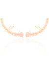 Ear Cuff Pontos de Luz Ovais Safira Rosa Cravejado Cristal Banhado a Ouro 18K