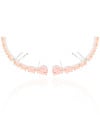 Ear Cuff Pontos de Luz Ovais Safira Rosa Cravejado Cristal Ródio Branco