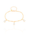 Pulseira Gomos Gotas Cristal Banhado a Ouro 18K