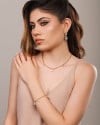 Pulseira Gomos Gotas Cristal Banhado a Ouro 18K