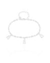 Pulseira Gomos Gotas Cristal Ródio Branco