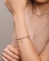 Pulseira Gomos Gotas Cristal Ródio Branco