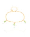 Pulseira Gomos Gotas Turmalina Banhado a Ouro 18K