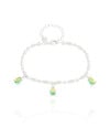 Pulseira Gomos Gotas Turmalina Ródio Branco