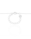 Gargantilha Gomos Gotas Safira Rosa Ródio Branco - 40 cm