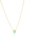 Gargantilha Pingente Retangular Turmalina Banhado a Ouro 18K - 45 cm