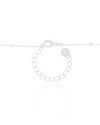 Gargantilha Veneziana Bolinhas Coração Cristal Ródio Branco - 45 cm