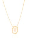 Gargantilha Oval Orgânico Ponto de Luz Cristal Banhado a Ouro 18K - 45 cm