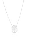 Gargantilha Oval Orgânico Ponto de Luz Cristal Ródio Branco - 45 cm