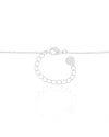 Gargantilha Longa Gota Safira Rosa 2.6 cm Ródio Branco - 60 cm