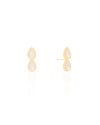 Brinco Gota Dupla Cravejada Cristal Banhado a Ouro 18K