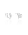 Ear Cuff Três Filetes Lisos 1.7 cm Ródio Branco