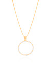 Gargantilha Veneziana Círculo Baguetes Cristal Banhado a Ouro 18K - 45 cm