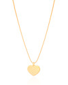 Gargantilha Veneziana Coração Liso 1.0 cm Banhado a Ouro 18K - 45 cm