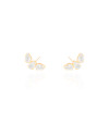 Ear Cuff Gotas Cristal 1.5 cm Banhado a Ouro 18K