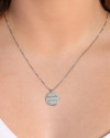Gargantilha com Pingente Redondo Personalizado Ródio Branco