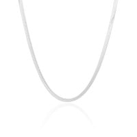 Choker Malha Fita 4 mm Ródio Branco