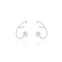 Ear Cuff Tarraxa Piercing Ródio Branco