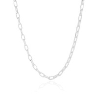 Choker Elos Ovais Lisos Ródio Branco