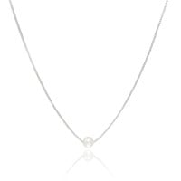 Choker Veneziana Pérola 6 mm Ródio Branco