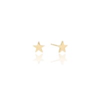 Brinco Estrela Lisa Banhado a Ouro 18K