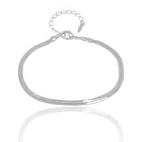 Pulseira Malha Fita 3 mm Ródio Branco