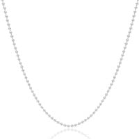 Gargantilha Longa Bolinhas 2 mm Ródio Branco