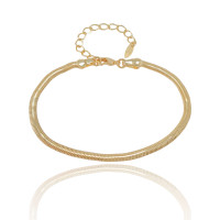 Pulseira Snake 3 mm Banhado a Ouro 18K