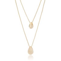 Gargantilha Dupla Gotas Lisas Banhado a Ouro 18K