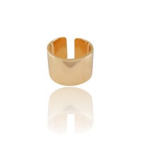 Anel Liso 13mm Tamanho 16 Banhado a Ouro 18K
