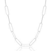 Gargantilha Elos Ovais 6mm Ródio Branco