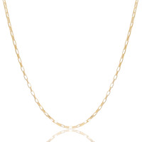 Gargantilha Elos Retos 2 mm Banhado a Ouro 18K - 45 cm