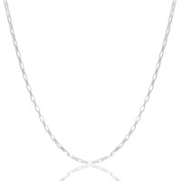 Gargantilha Elos Retos 2 mm Ródio Branco - 45 CM