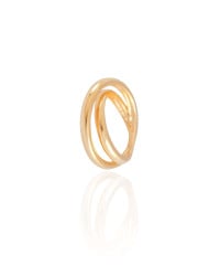 Anel Duplo Entrelaçado Tamanho 16 Banhado a Ouro 18K