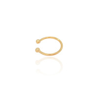 Piercing Liso Detalhes Bolinhas Banhado a Ouro 18K