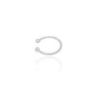 Piercing Liso Detalhes Bolinhas Ródio Branco